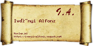 Iványi Alfonz névjegykártya
